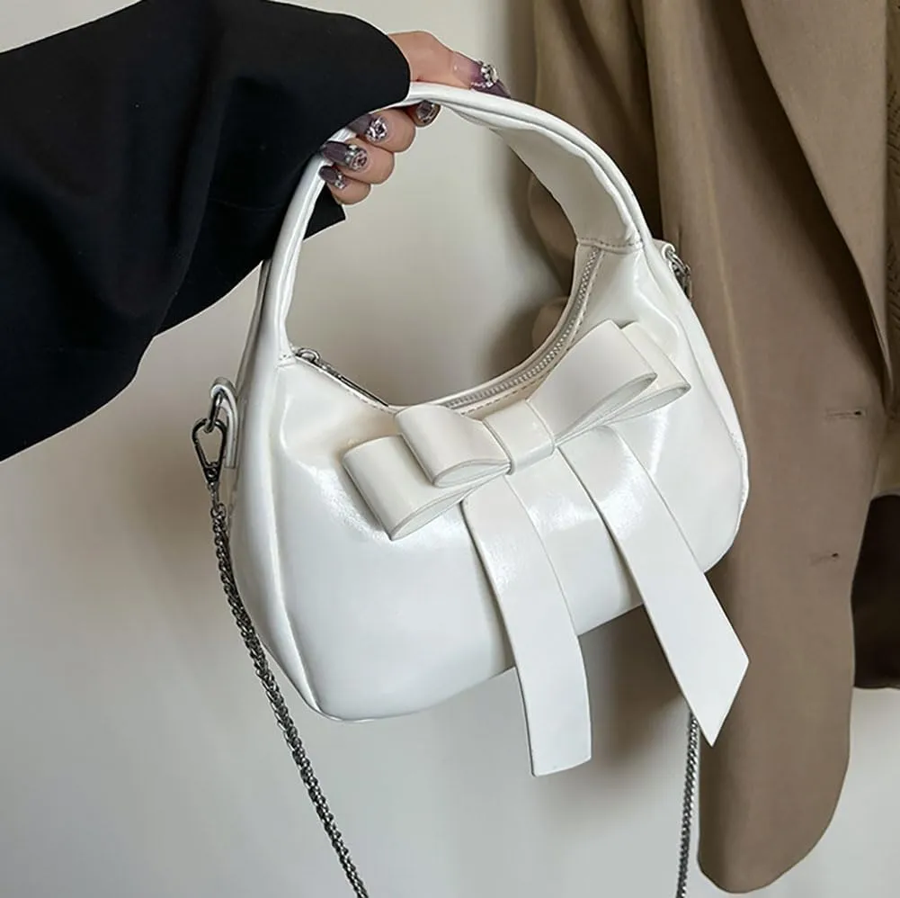 Trendy Clutch Bag Crossbody Purse For Women Commuter Handbag Womens Versatile Satchel Purse Sweet Travel Bags With Bow-tie