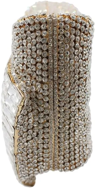 UMREN Womens Elegant Butterfly Rhinestone Evening Bags Luxury Crystal Clutch Wedding Party Cocktail Handbag Purse
