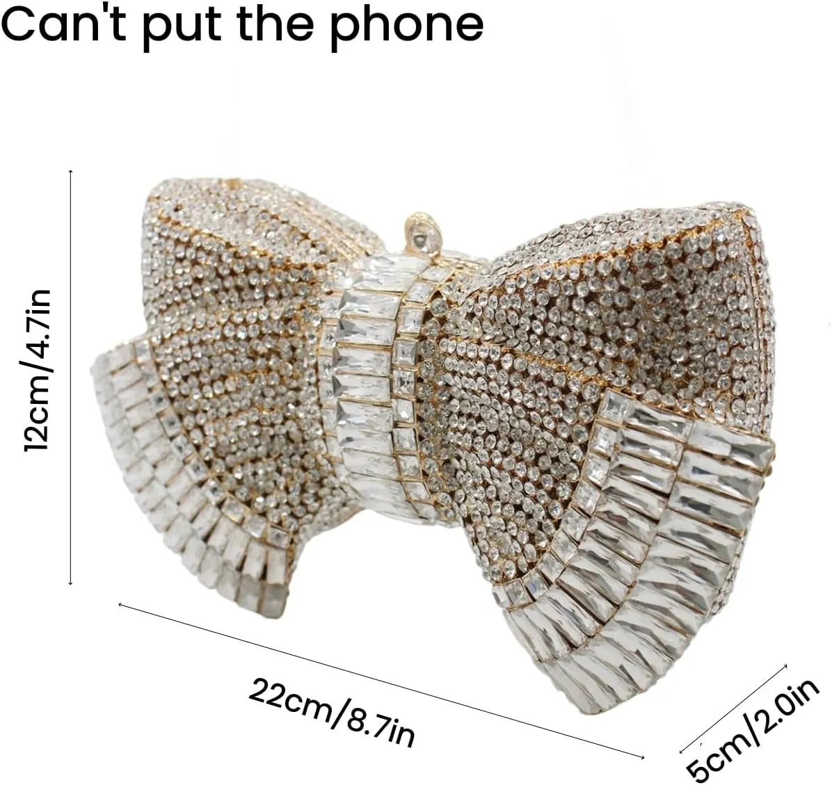 UMREN Womens Elegant Butterfly Rhinestone Evening Bags Luxury Crystal Clutch Wedding Party Cocktail Handbag Purse