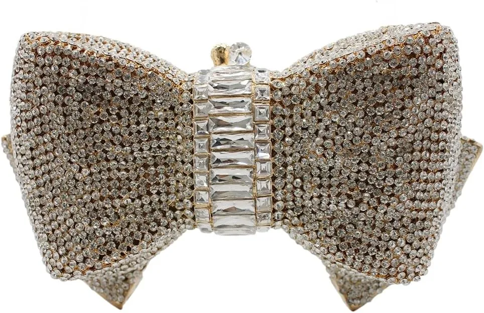 UMREN Womens Elegant Butterfly Rhinestone Evening Bags Luxury Crystal Clutch Wedding Party Cocktail Handbag Purse