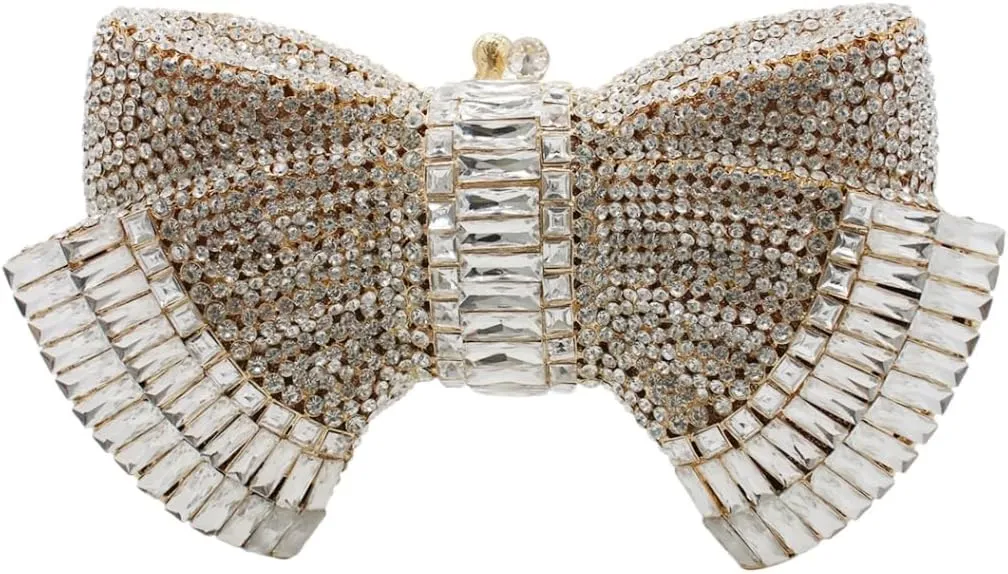 UMREN Womens Elegant Butterfly Rhinestone Evening Bags Luxury Crystal Clutch Wedding Party Cocktail Handbag Purse