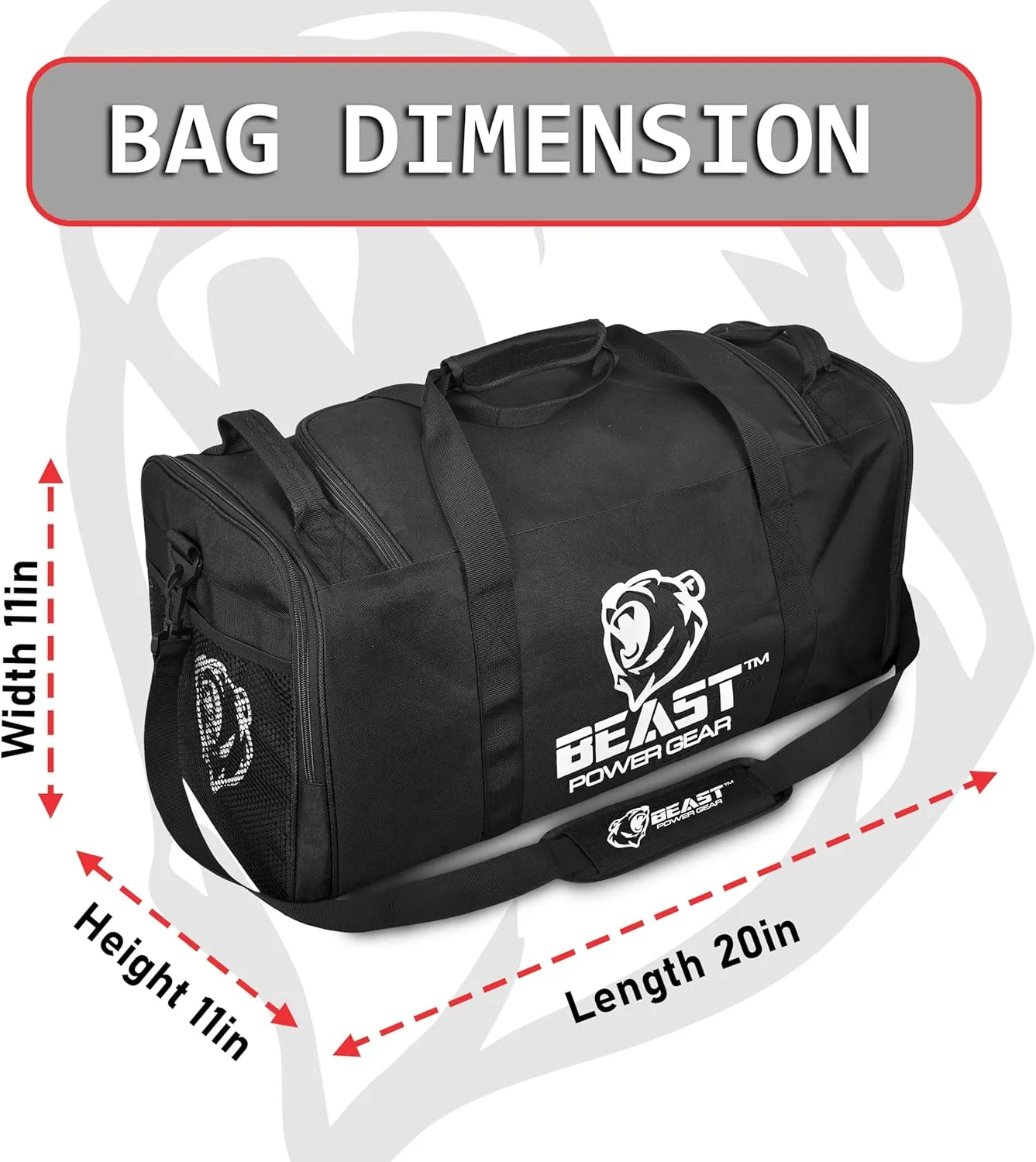 Unisex Duffel Bag Black, Extra Roomy Waterproof Gym Bag For Women with Shoe Compartment, Sports Bags with Zippered Pockets, Adjustable Straps Duffle Bag Travel Large Gym Bag For Men