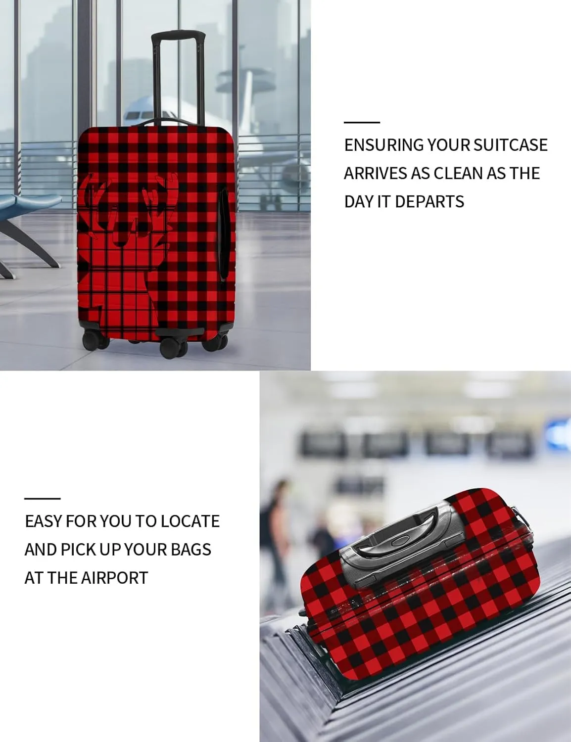 URBEST Luggage Cover Protector Suitcase Anti Scratch Dirt Covers, Fits 23"-26" Luggage Christmas