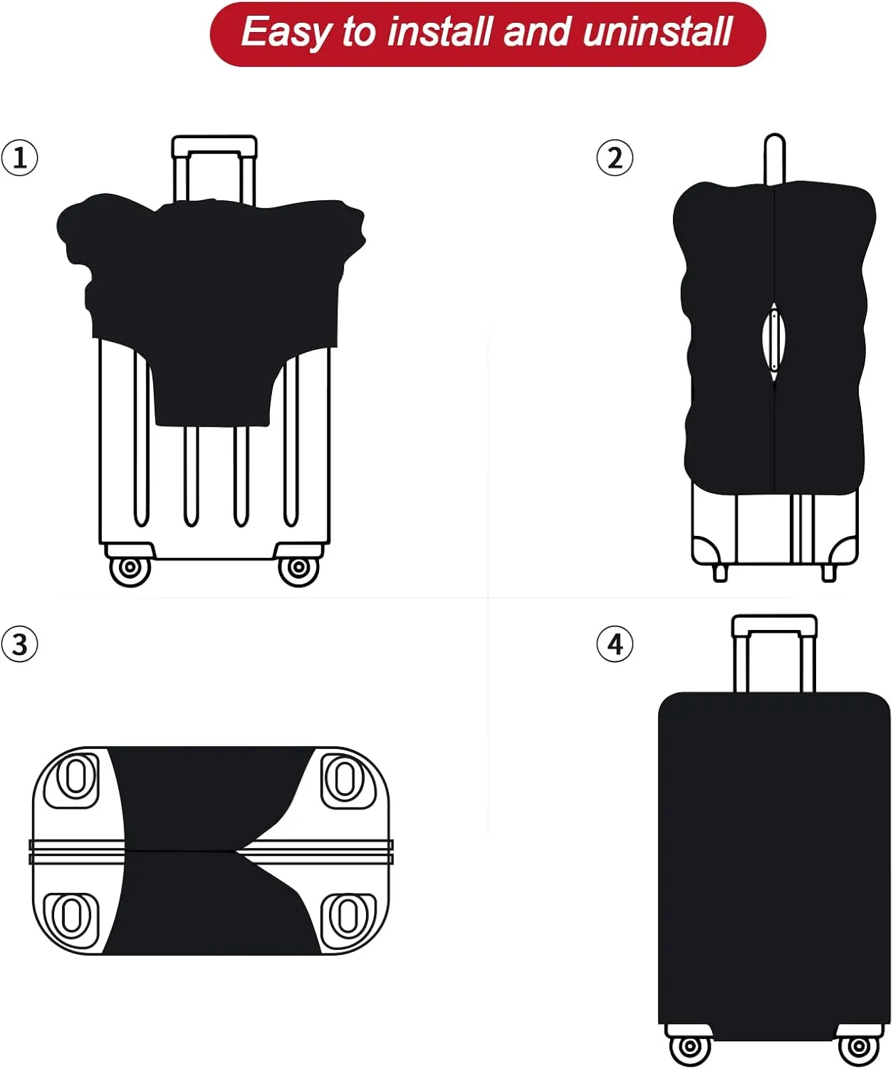 URBEST Luggage Cover Protector Suitcase Anti Scratch Dirt Covers, Fits 23"-26" Luggage Christmas
