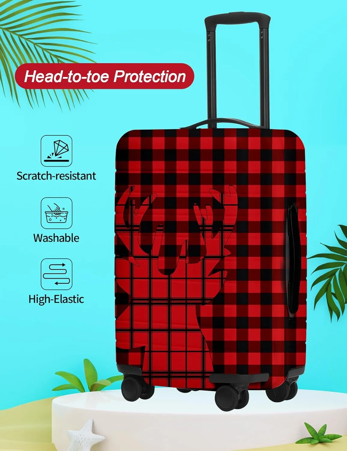 URBEST Luggage Cover Protector Suitcase Anti Scratch Dirt Covers, Fits 23"-26" Luggage Christmas
