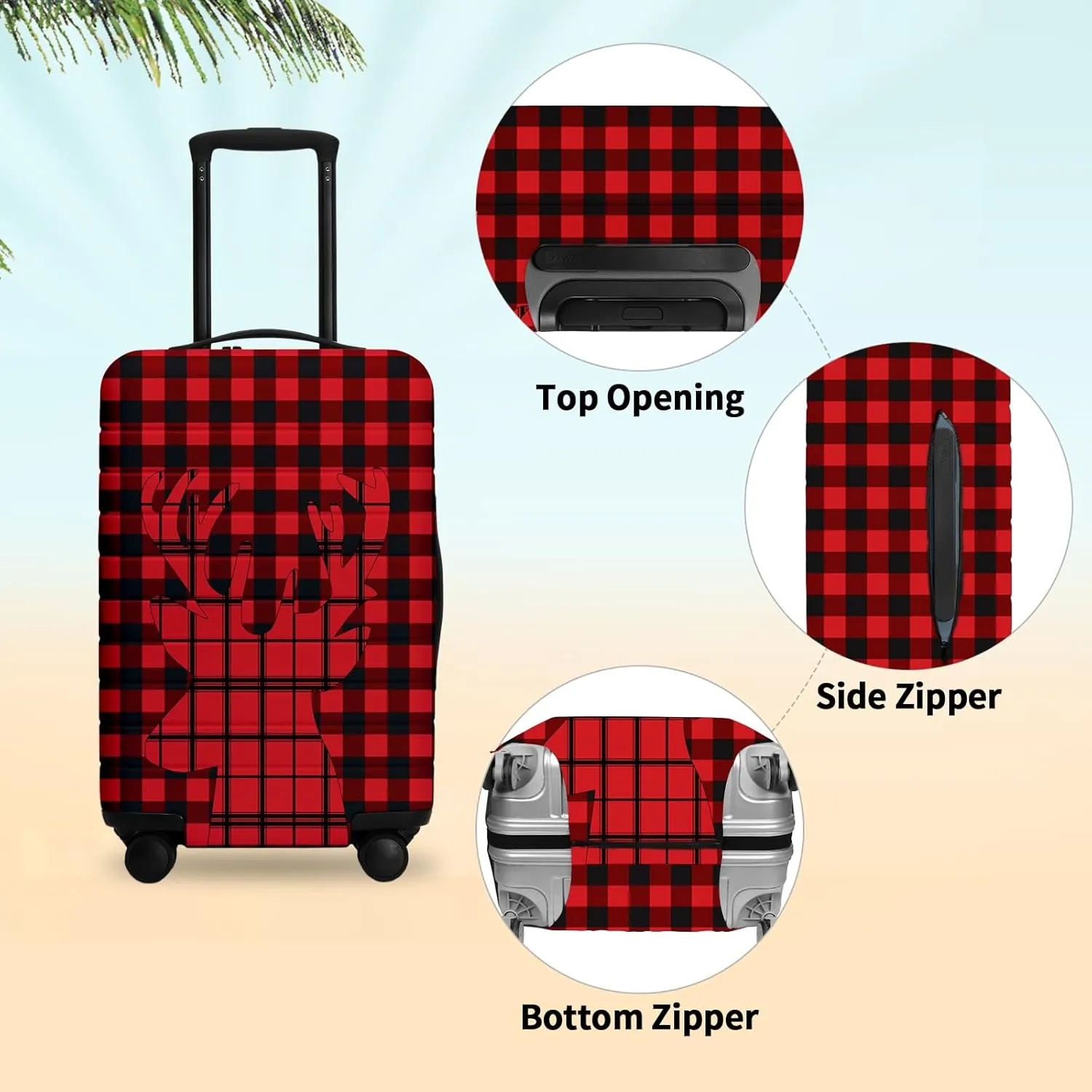 URBEST Luggage Cover Protector Suitcase Anti Scratch Dirt Covers, Fits 23"-26" Luggage Christmas