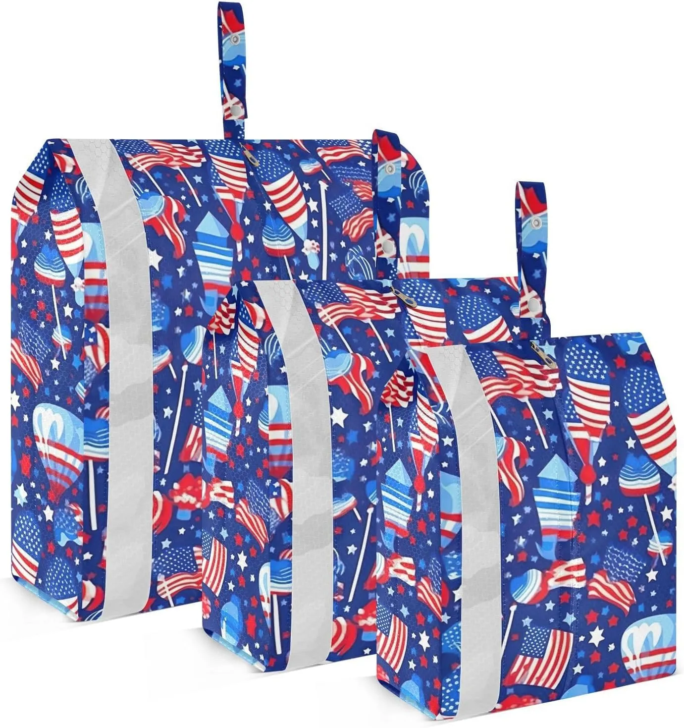 Usa Flags Packing Cubes for Travel 3 Set Travel Organizer Bags Luggage Organizer Bags for Carry On