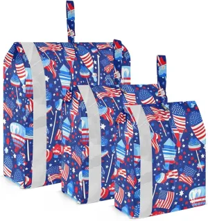 Usa Flags Packing Cubes for Travel 3 Set Travel Organizer Bags Luggage Organizer Bags for Carry On