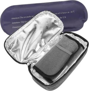 Vaguelly Travel Case Compact Insulated Pouch for Supplies Portable Zippered Storage Holder for Medications for Travel and Business Trips Airtight Protection