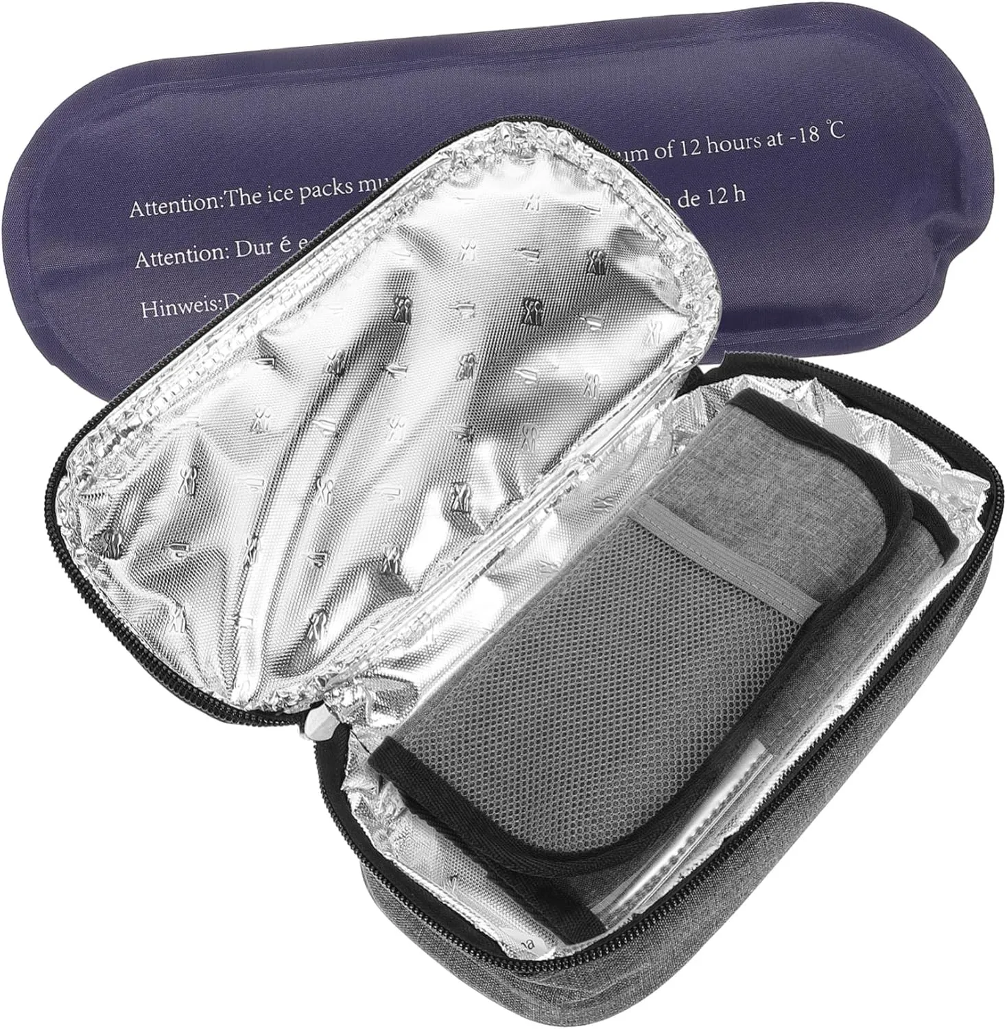Vaguelly Travel Case Compact Insulated Pouch for Supplies Portable Zippered Storage Holder for Medications for Travel and Business Trips Airtight Protection