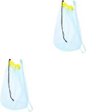 VALICLUD 2pcs Beach Storage Mesh Bag Versatile Drawstring Pouch for Durable Hollow Design for Sand Collecting Gardening Tools for Outdoor Fun Beach Hiking Camping