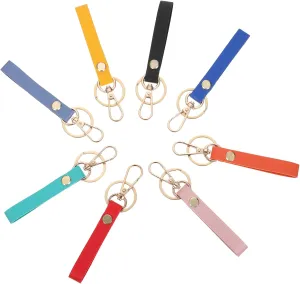 VALICLUD 8Pcs PU Leather Wristlet Strap Keychain Stylish and Convenient Key Lanyard for Keys Cards and More Versatile Wristlet for Everyday Use
