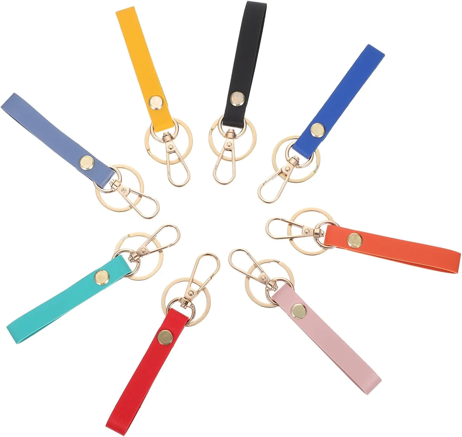 VALICLUD 8Pcs PU Leather Wristlet Strap Keychain Stylish and Convenient Key Lanyard for Keys Cards and More Versatile Wristlet for Everyday Use