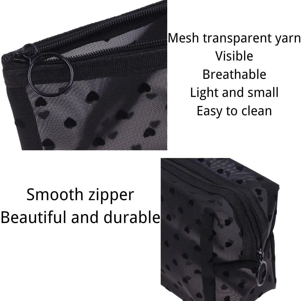 VEDO SHIPIN Zipper Mesh Makeup Bags, Mini Makeup Bag, Portable Small Makeup Bags, Travel Pocket Cosmetic Bag Small Makeup Pouch for Women