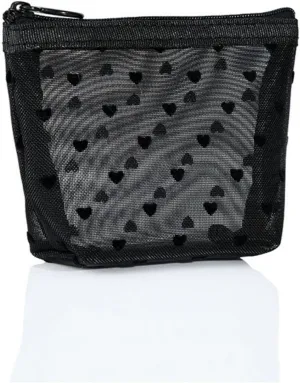 VEDO SHIPIN Zipper Mesh Makeup Bags, Mini Makeup Bag, Portable Small Makeup Bags, Travel Pocket Cosmetic Bag Small Makeup Pouch for Women