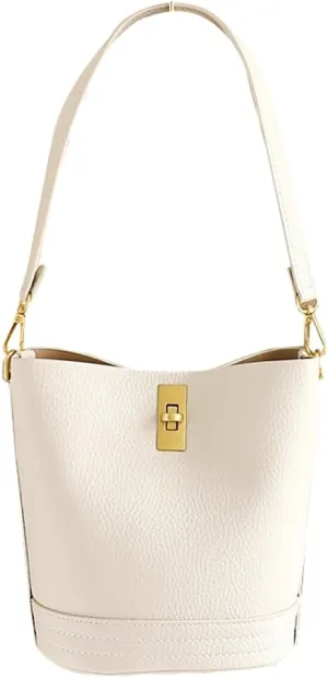 Vegan Leather Shoulder Bags for Women Bucket Crossbody Bag Casual Tote Purse Handbag Elegant Top Handle Satchel