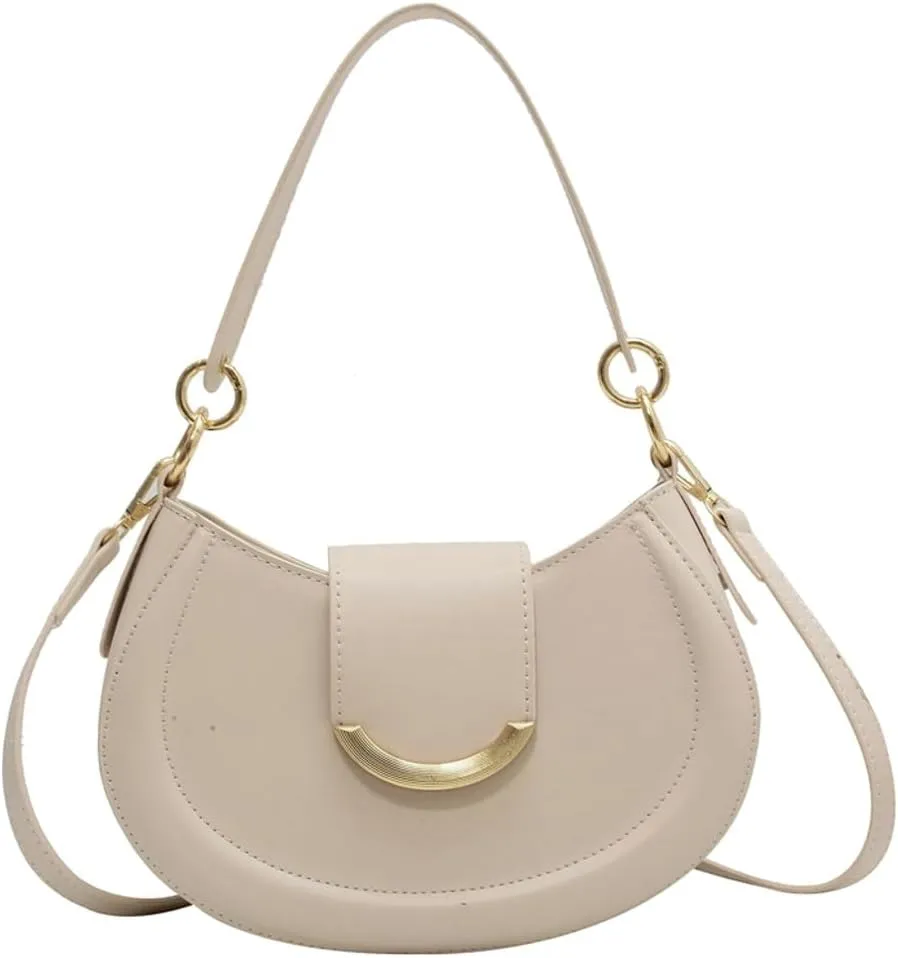 Vegan Leather Shoulder Crossbody Bags for Women Small Tote Bag Elegant Saddle Purse Handbag Top Handle Satchel