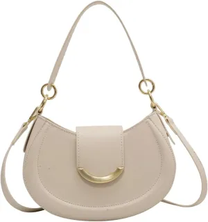 Vegan Leather Shoulder Crossbody Bags for Women Small Tote Bag Elegant Saddle Purse Handbag Top Handle Satchel