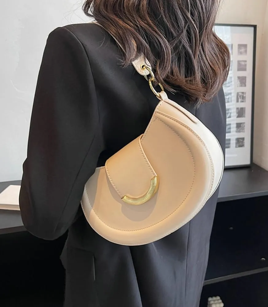 Vegan Leather Shoulder Crossbody Bags for Women Small Tote Bag Elegant Saddle Purse Handbag Top Handle Satchel