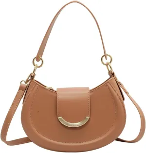 Vegan Leather Shoulder Crossbody Bags for Women Small Tote Bag Elegant Saddle Purse Handbag Top Handle Satchel