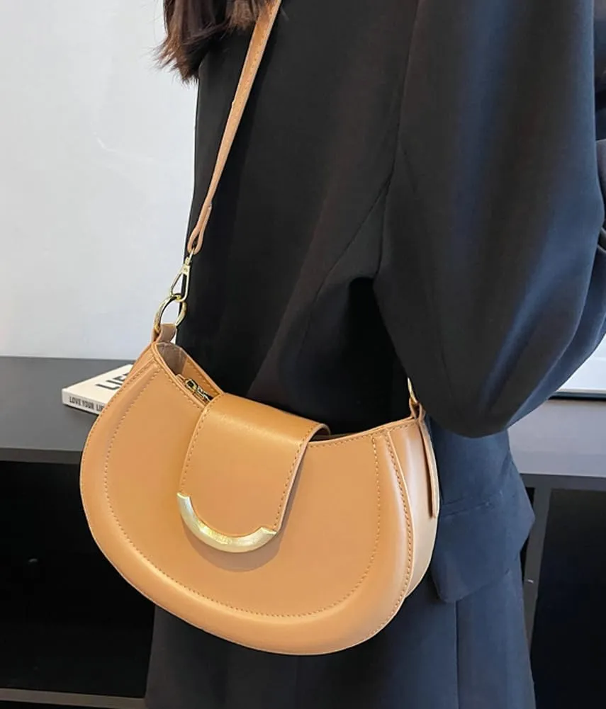 Vegan Leather Shoulder Crossbody Bags for Women Small Tote Bag Elegant Saddle Purse Handbag Top Handle Satchel