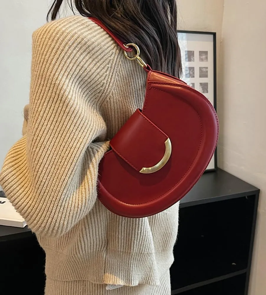 Vegan Leather Shoulder Crossbody Bags for Women Small Tote Bag Elegant Saddle Purse Handbag Top Handle Satchel
