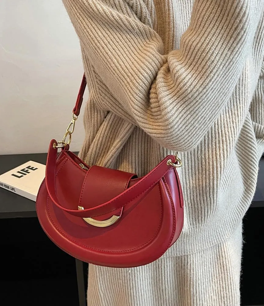 Vegan Leather Shoulder Crossbody Bags for Women Small Tote Bag Elegant Saddle Purse Handbag Top Handle Satchel