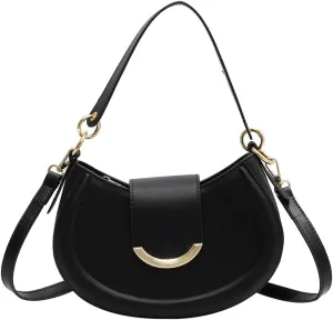 Vegan Leather Shoulder Crossbody Bags for Women Small Tote Bag Elegant Saddle Purse Handbag Top Handle Satchel