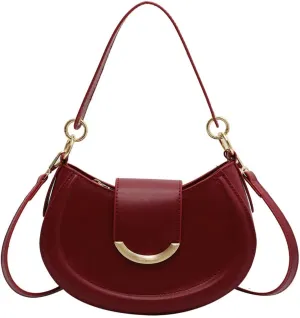 Vegan Leather Shoulder Crossbody Bags for Women Small Tote Bag Elegant Saddle Purse Handbag Top Handle Satchel