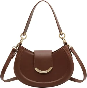 Vegan Leather Shoulder Crossbody Bags for Women Small Tote Bag Elegant Saddle Purse Handbag Top Handle Satchel