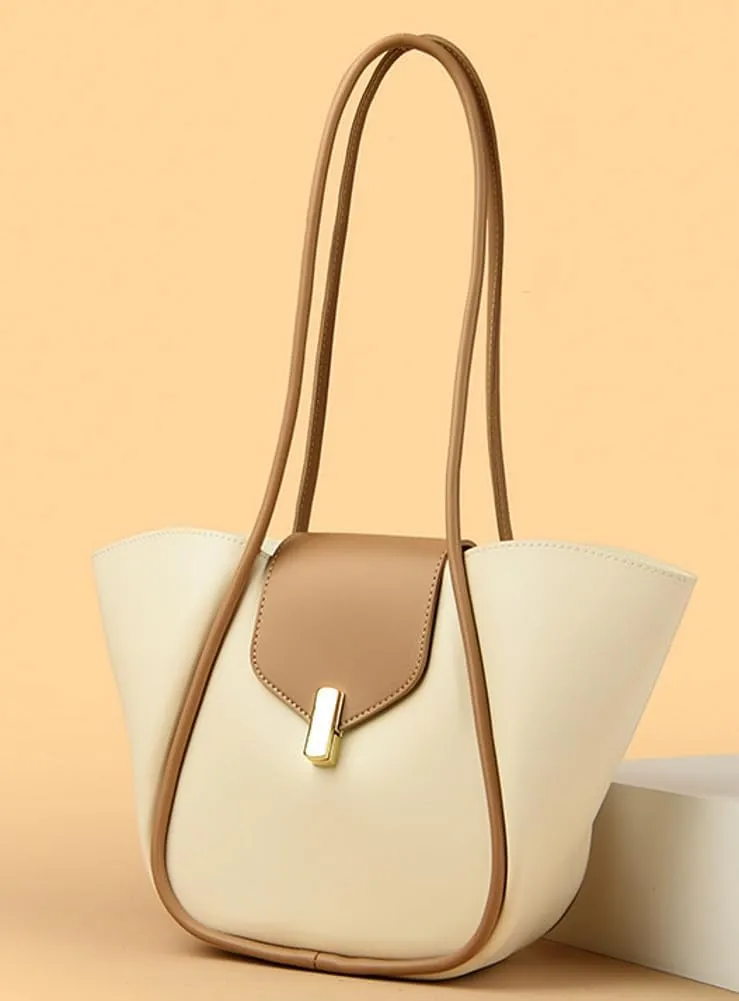 Vintage Bucket Bags for Women Elegant Shoulder Bag with a Small Purse Large Commuter Tote Soft Leather Hobo Bags for Women