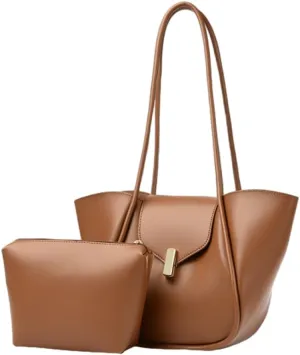 Vintage Bucket Bags for Women Elegant Shoulder Bag with a Small Purse Large Commuter Tote Soft Leather Hobo Bags for Women
