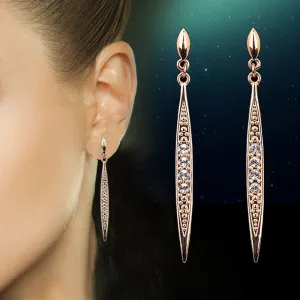 Vintage Cubic Zirconia Stud Earrings Wholesale Silver/Rose Gold Color Fashion Crystal Wedding Jewelry For Women Brincos DFE055