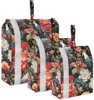 Vintagetropical Birds Flowers Packing Cubes for Travel 3 Set Travel Organizer Bags Luggage Bags Organizer for Travel Accessories