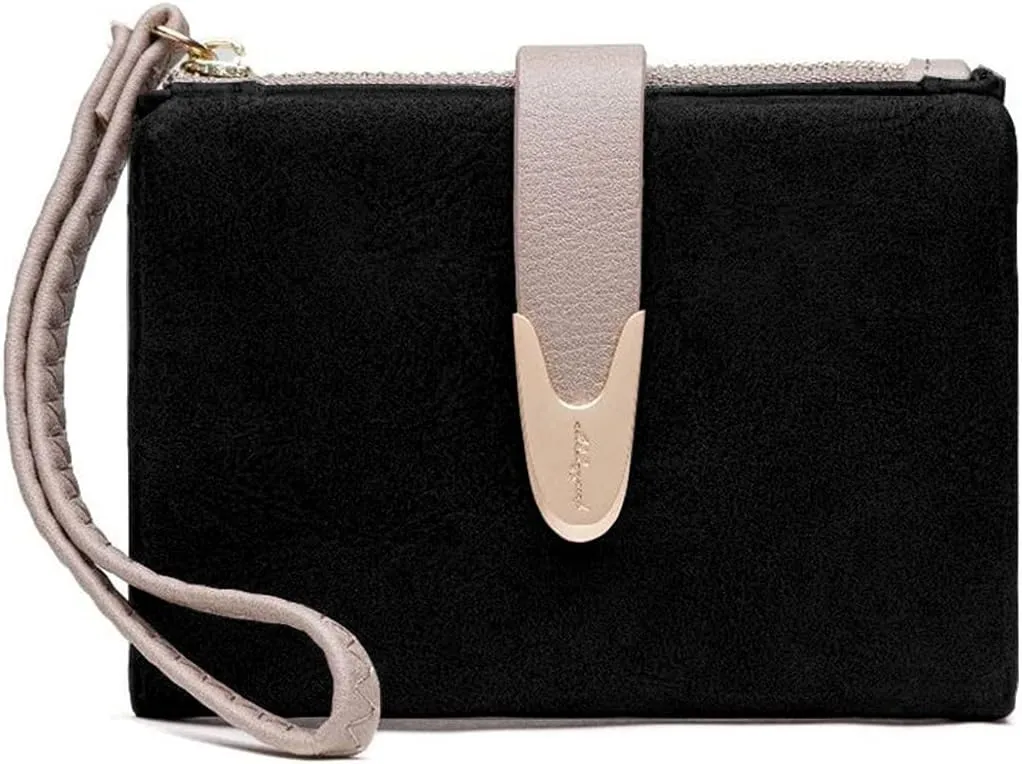 Wallets for Women Rfid Small Compact Bifold short Wallet,Ladies Wristlet Zipper Coin Purse