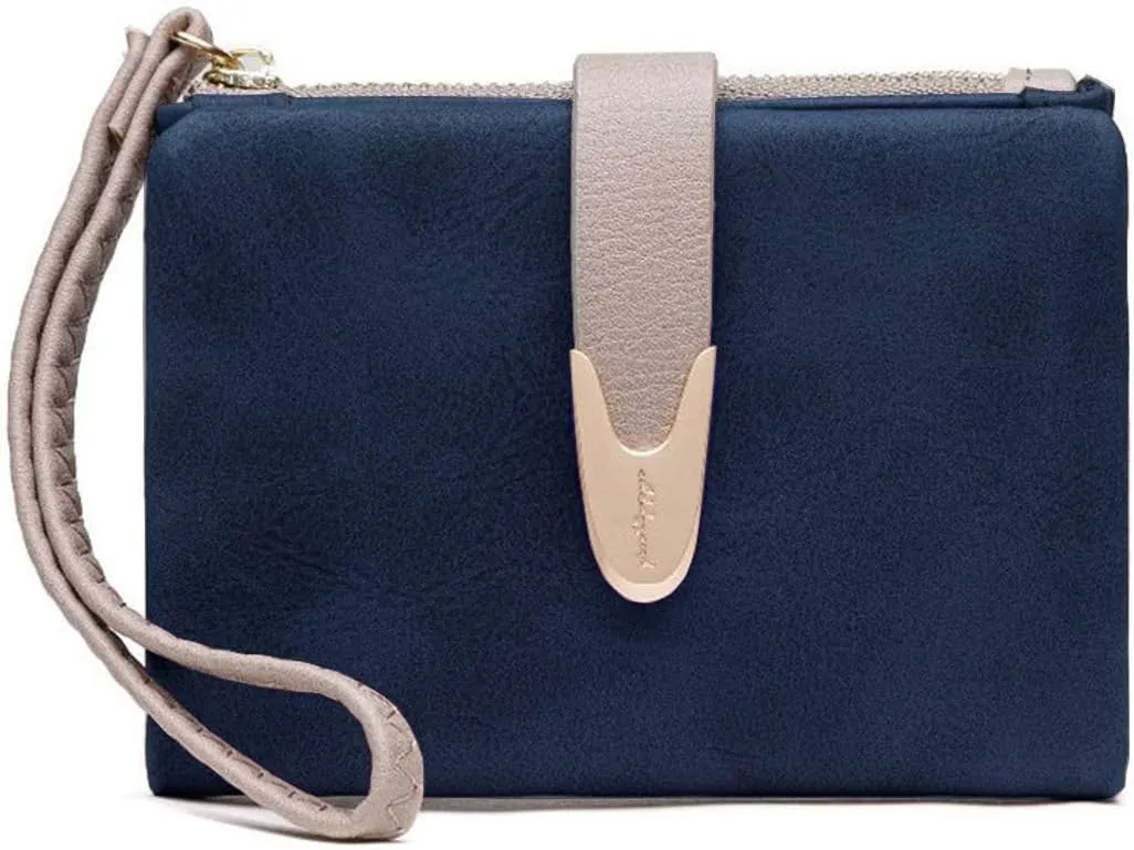 Wallets for Women Rfid Small Compact Bifold short Wallet,Ladies Wristlet Zipper Coin Purse