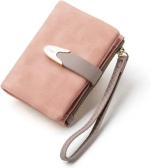 Wallets for Women Rfid Small Compact Bifold short Wallet,Ladies Wristlet Zipper Coin Purse