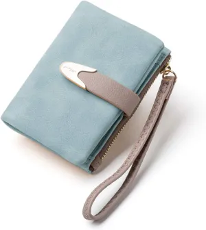 Wallets for Women Rfid Small Compact Bifold short Wallet,Ladies Wristlet Zipper Coin Purse