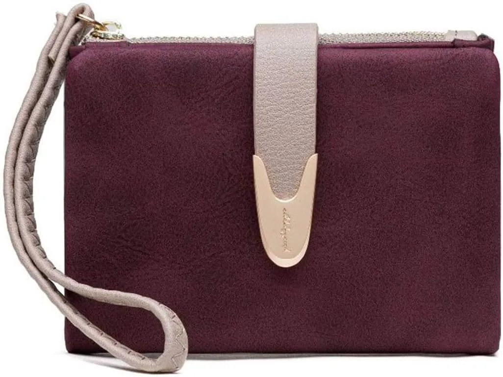 Wallets for Women Rfid Small Compact Bifold short Wallet,Ladies Wristlet Zipper Coin Purse