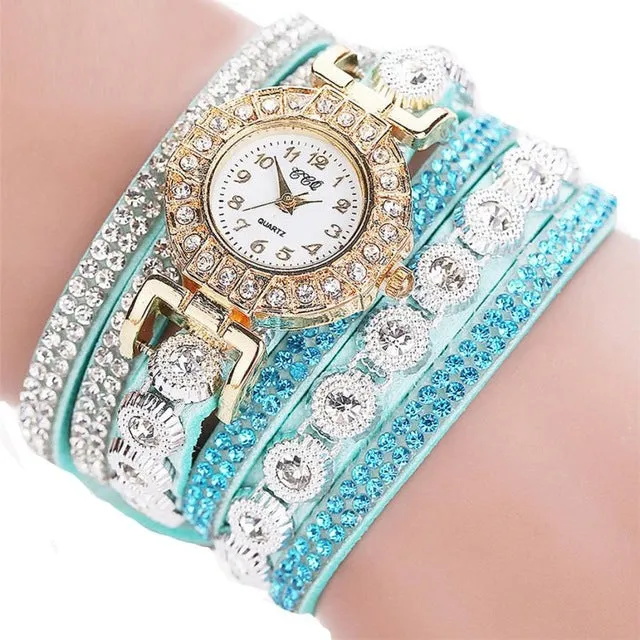 Watch 2018 relogio masculino Women Quartz Women PU Leather  Rhinestone Watch Bracelet Watches  Hours Horas  Dropship 17JUN19