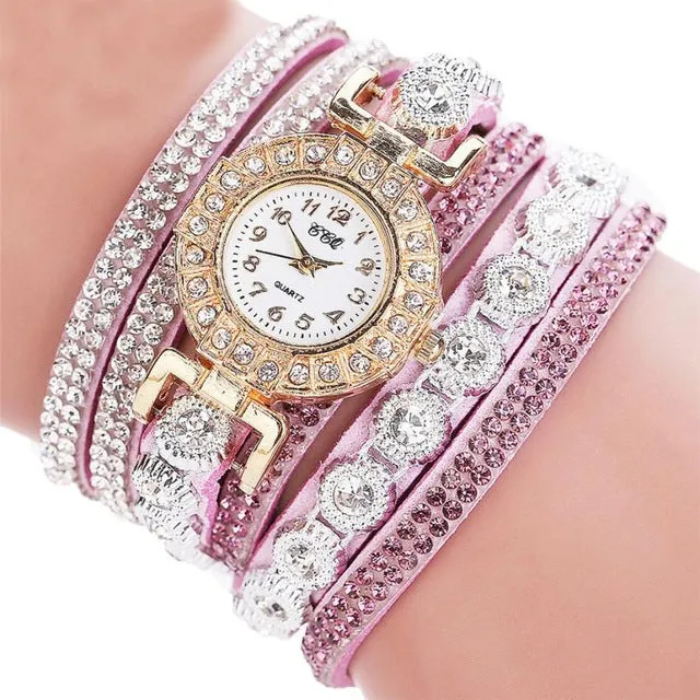 Watch 2018 relogio masculino Women Quartz Women PU Leather  Rhinestone Watch Bracelet Watches  Hours Horas  Dropship 17JUN19