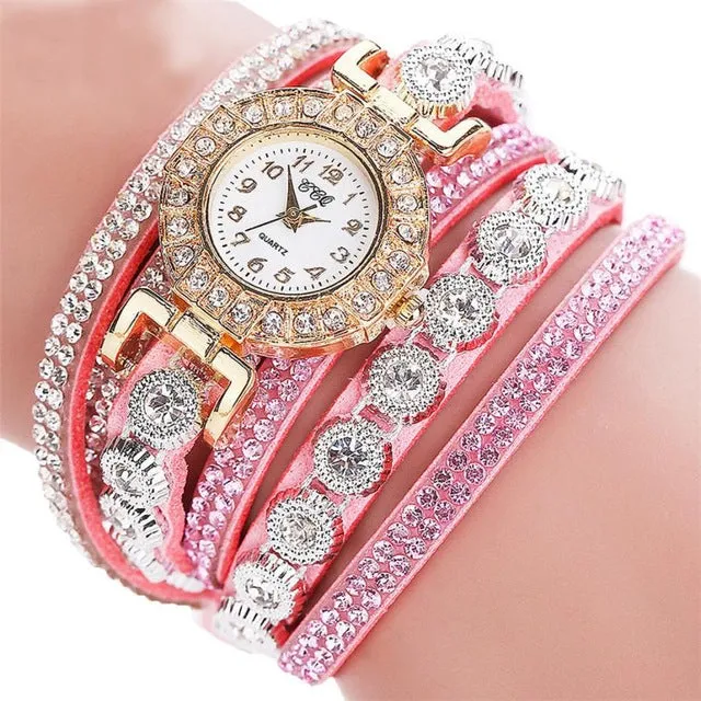 Watch 2018 relogio masculino Women Quartz Women PU Leather  Rhinestone Watch Bracelet Watches  Hours Horas  Dropship 17JUN19