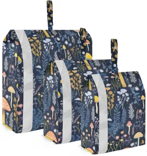 Watercolor Mushrooms Leaves Packing Cubes for Travel 3 Set Compression Packing Bags Luggage Organizer Bags for Suitcase