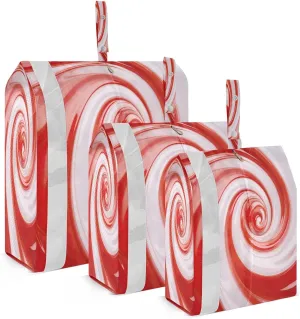 Watercolor Red White Spiral Packing Cubes for Travel 3 Set Travel Organizer Bags Suitcase Organizer Bags for Packing