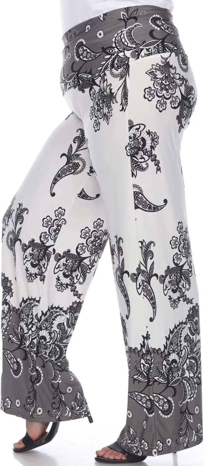 white mark Women's Wide Leg Palazzo Pants Printed