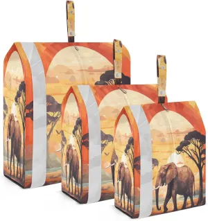 Wild Cartoon Elephant Packing Cubes for Travel 3 Set Travel Bags Organizer Suitcase Organizer Bags for Packing
