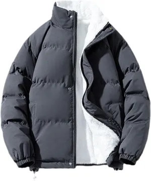 Winter Jacket Women Zipped Thick Warm Streetwear Lined Fleece Cotton Padded Parka Fluffy Coat Loose Plush