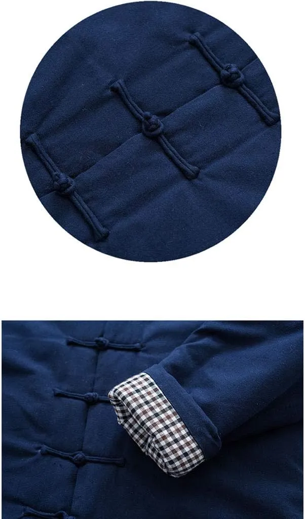 Winter Tai Chi Uniform Men Cotton Padded Tang Suit Jacket Warm Coat Thicken Chinese Long Sleeve Pants