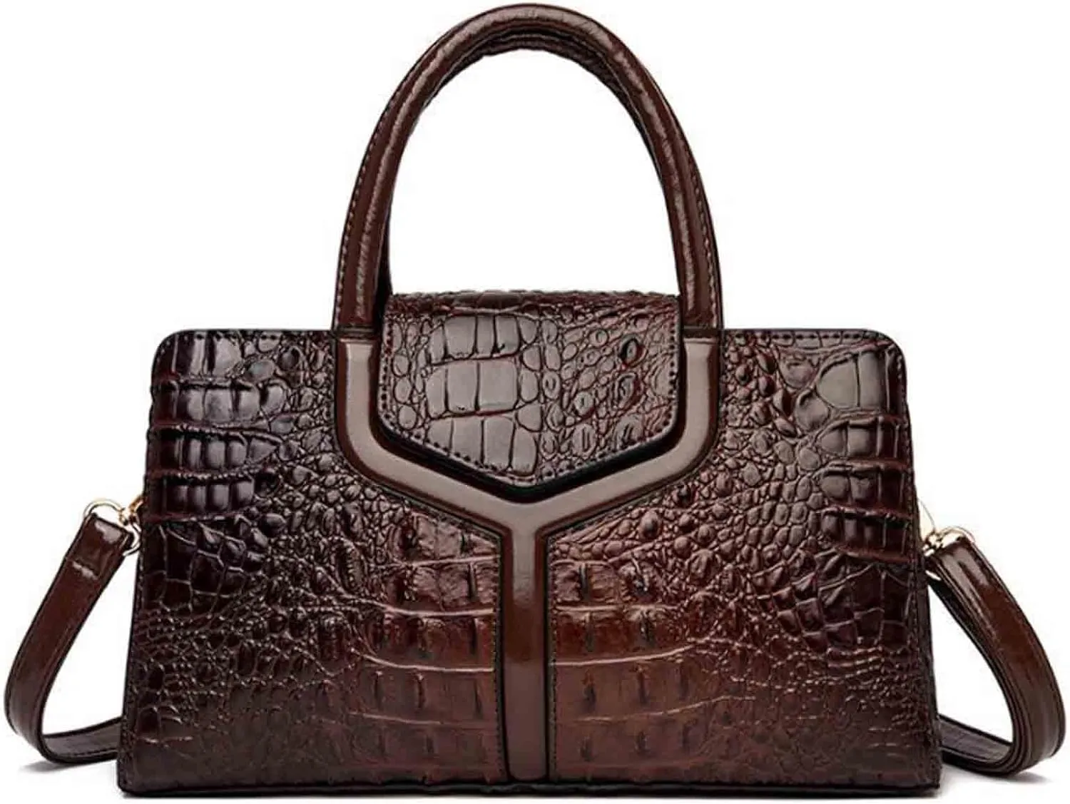 Women Elegant Purses and Handbags Crocodile Pattern Top Handle Satchel PU Leather Crossbody Shoulder Bags