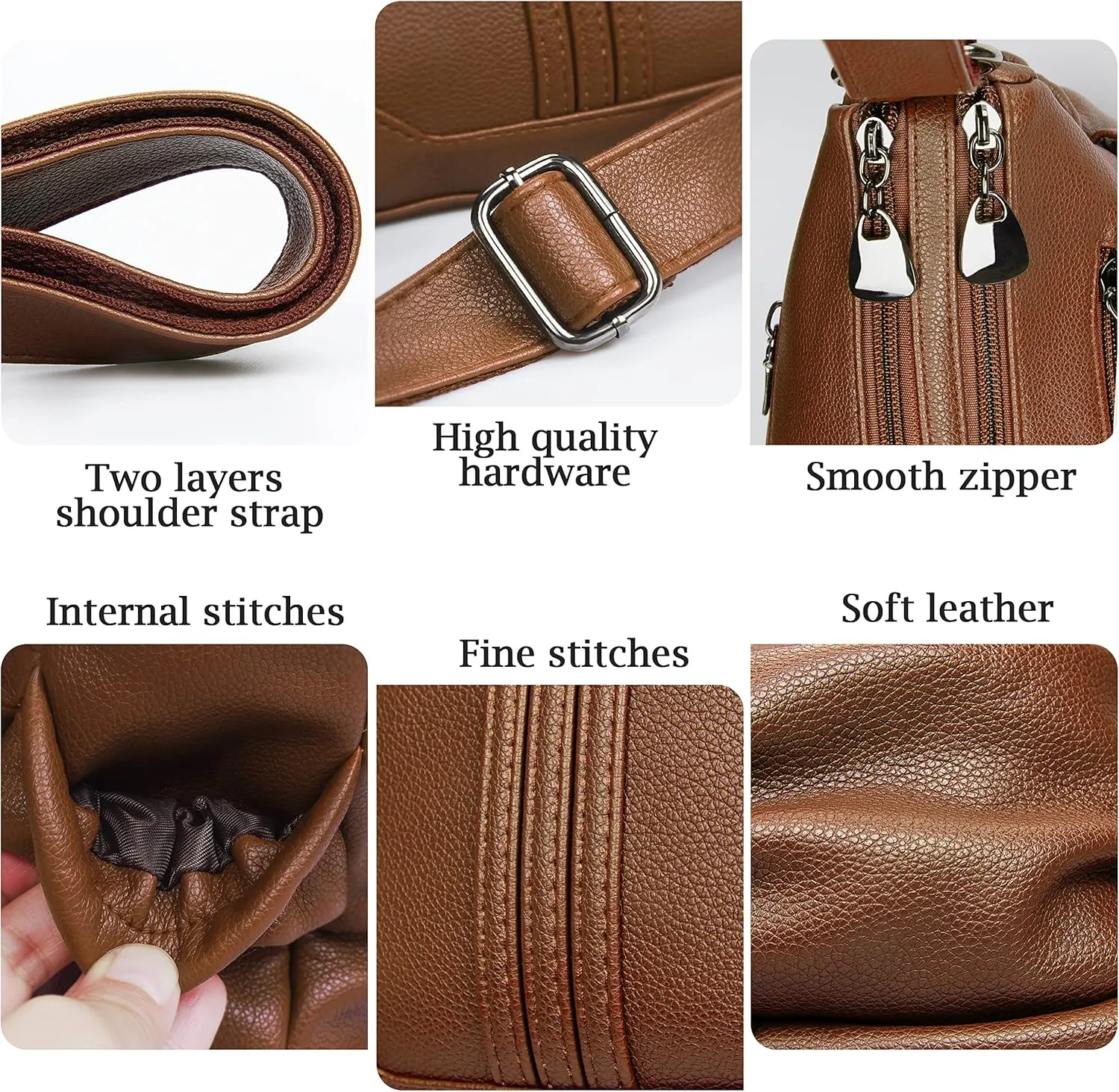 Women Soft PU Leather Shoulder Handbag Multi Pocket Crossbody Bag Ladies Medium Roomy Purses Fashion Tote Top Handle Satchel